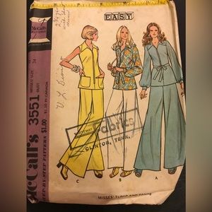 Size 12 McCalls Vintage (used) Pattern 3551